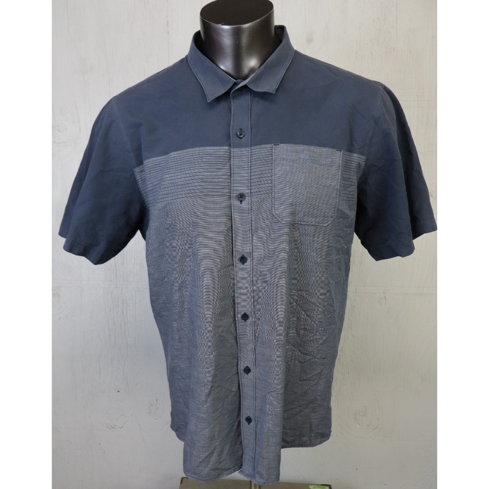 Mens Travis‎ Mathew Shirt Size XL Gray Solid Golf Short Sleeve Button Front